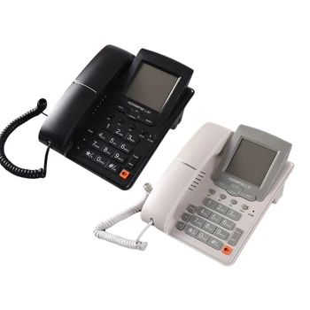 Asztali vezetékes telefon DTMF/FSK-kompatibilis Kétvonalas működtetés LCD kijelzőNéma újrahívás otthoni szállodai dropship