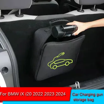 EV autós hordozható töltőkábel tároló hordtáska BMW iX i20 2022 2023 2024 vízálló késleltető csomagtartó tároló doboz tartozék