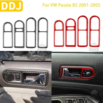 Volkswagen Passat B5 2001, 2002, 2003, 2004, 2005 tartozékok Szénszálas autó belső ajtófogantyú keret matrica dekoráció