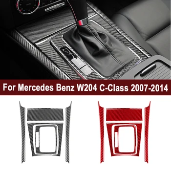 Autó központi vezérlés sebességváltó tároló doboz panel szénszálas matrica Mercedes Benz W204 C-osztály E-osztály 2007-2014 tartozékhoz