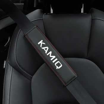 Skoda Kamiq 2008-2010-2016 -2021 1pcCowhide autó belső biztonsági övvédő fedél autós tartozékokhoz
