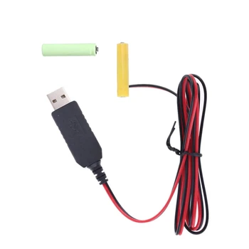 LR03 AAA eliminátorok USB tápkábel Cserélje ki a 2x1,5 V-os elemeket Szüntesse meg a kábelt a LED világításhoz 594A