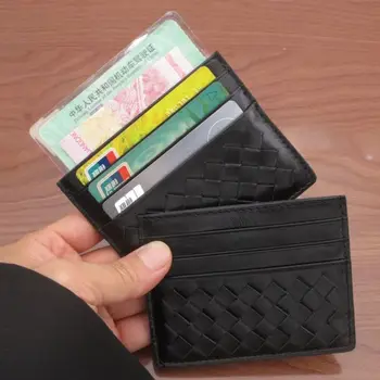 Női pénztárca tartó szőtt PU pénztárca bőr vékony kártyatáska érmetok zsebtasak kézitáska