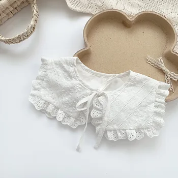 koreai stílus Új tavaszi nyári pamut virágmintás kislányok fodros előke csecsemők kiegészítők kisgyermekek gyerekek hamis nyakörvek